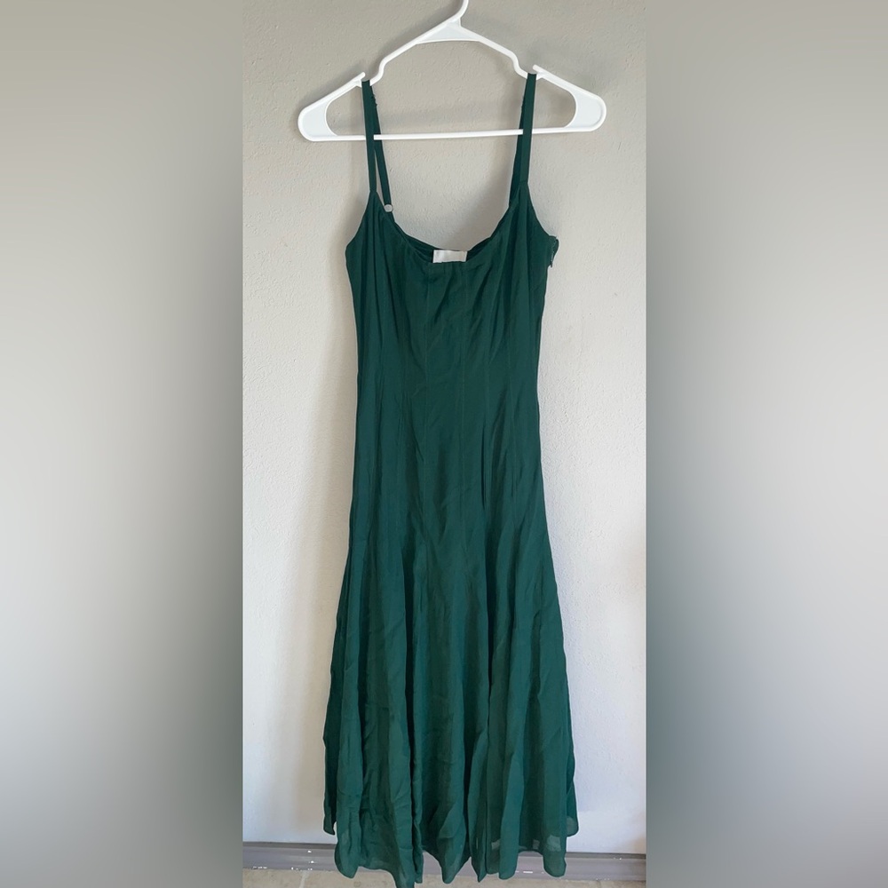 Reformation Deep Green Slip Dress